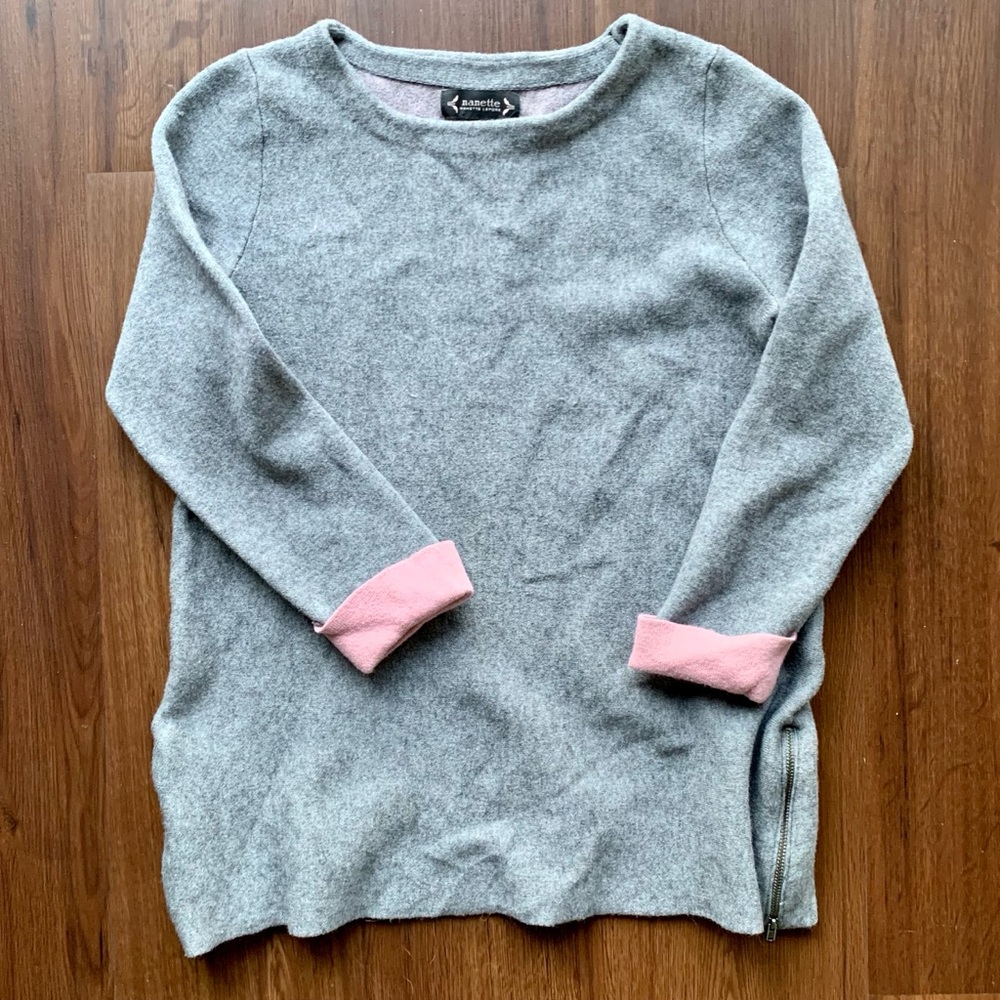Nanette Lepore Wool Blend Sweater Side Zipper Pink